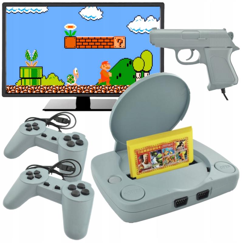 Retro Game Console Nostalgia 8 Bit Arcade + 2 arms + Game Gun