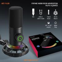Fifine K658 USB Microfone RGB - Yayıncı - PC Microfone