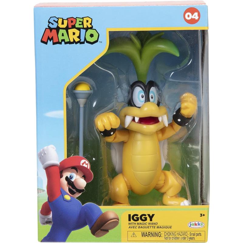 Nintendo Super Mario figürü Iggy Koopa Lisanslı Koleksiyoncu kutusunda  10 cm