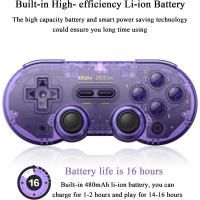 8Bitdo Sn30 Pro Bluetooth Kablosuz Oyun Kolu Mor Transparan- Nintendo Switch Oled Lite