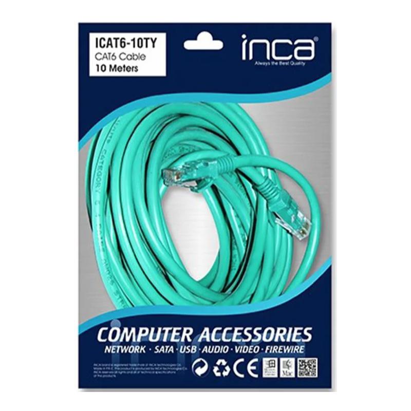 Inca Cat 6 26 Awg 10 Metre Yeşil Ethernet Kablosu