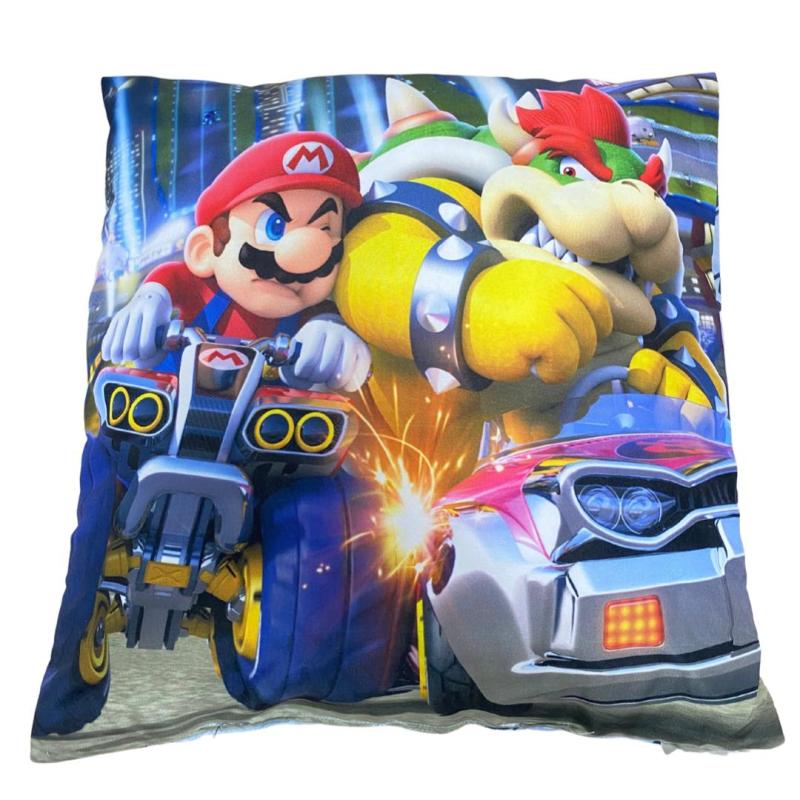 Mario Kart Desenli Kare Yastık