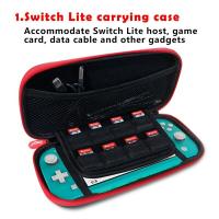 Nintendo Switch Lite Çanta Cam Ekran Koruyucu 9in1 aksesuar Set
