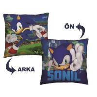 Sonic Desenli Kare Yastık