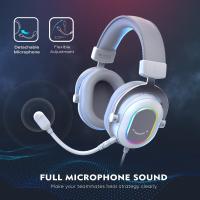 Fifine Ampligame H6W BEYAz Mikrofonlu Oyuncu Kulaklığı  Bilgisayar ve Yayıncı Kulaklık