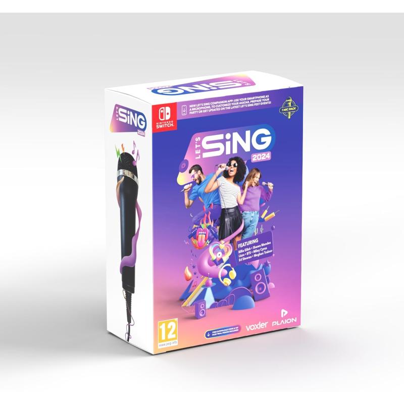 Let's Sing 2024 1 Mic Pack Nintendo Switch 