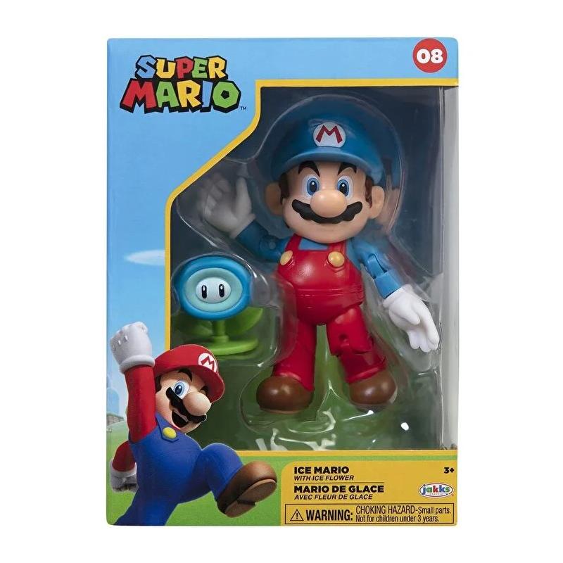 Nintendo Super Mario Figürü Buz Mario Ve Çiçek Lisanslı 10 Cm