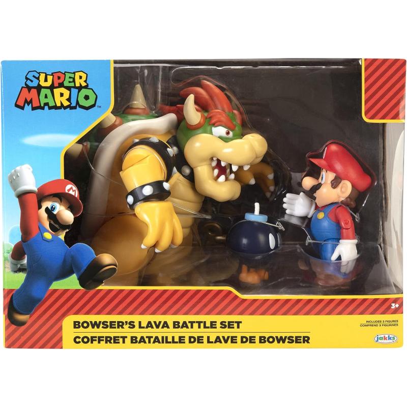 Nintendo Mario ve Bowser Lava Savaşı Figür Lisanslı 18cm