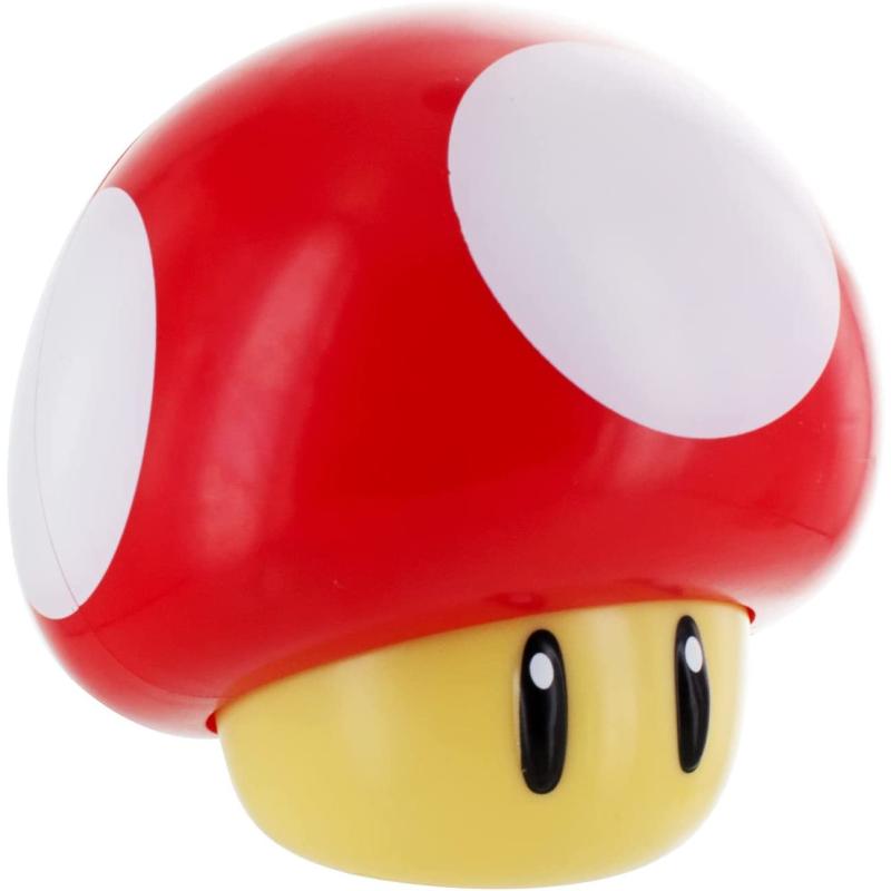 Super Mario Bros Toad Mushroom Lamba Işık Sesli Light with Sound, Collectable Light Up Figure, Multi-Colour