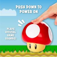 Super Mario Bros Toad Mushroom Lamba Işık Sesli Light with Sound, Collectable Light Up Figure, Multi-Colour